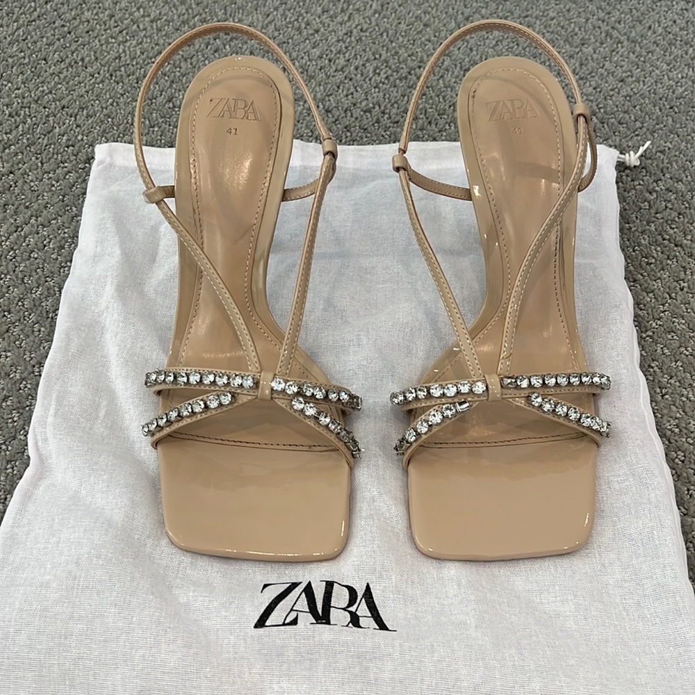 Zara Rhinestone sandal heels